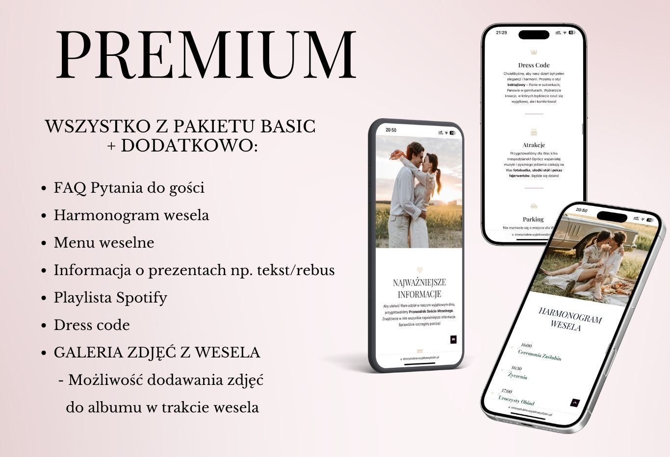 internetowa strona slubna pakiet premium