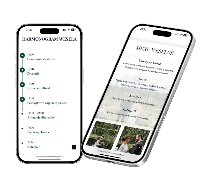 harmonogram wesela strona slubna